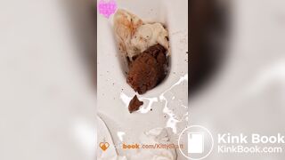 Huge toilet clogging shit standing