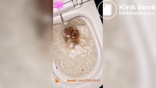 Huge toilet clogging shit standing
