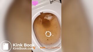 Huge toilet clogging shit standing