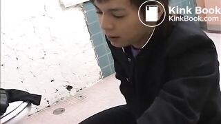 Senpai eats kōhai's ass and then makes him shit