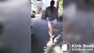 Wife shits her shorts in park