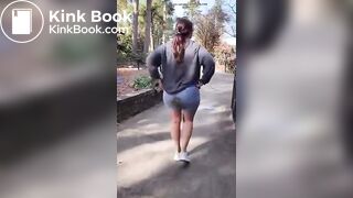 Wife shits her shorts in park