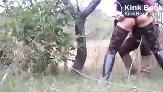 A poop in the outdoors..