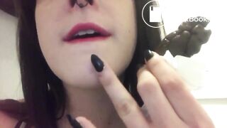 Using her shit like a lollipop