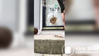 Public scat painting pumpkin