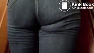 Girls navy colour jeans poop