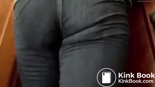 Girls navy colour jeans poop