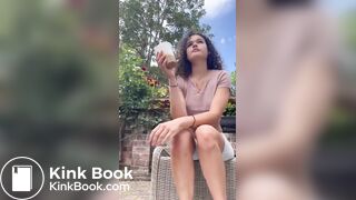 Dirty girl shitting outdoors