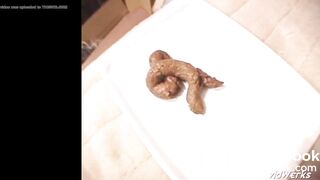 A Japanese girl pooping for us twice