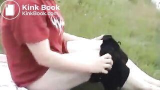 Russian girl outdoor pee and poo..