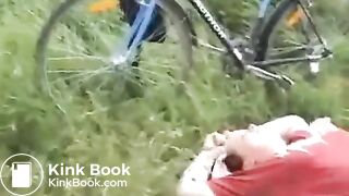 Russian girl outdoor pee and poo..