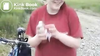 Russian girl outdoor pee and poo..