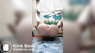 Pooping in weird positions