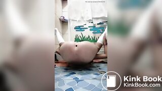 Pooping in weird positions