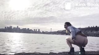 Chick Takes Wet Shit At The Bay