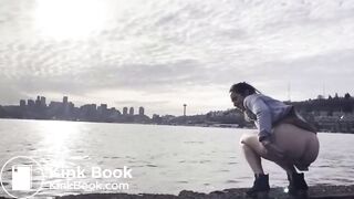 Chick Takes Wet Shit At The Bay