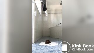 Dirty teen slut shitting