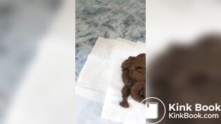 Dirty teen slut shitting