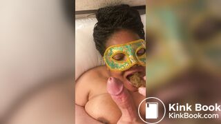 My Devoted and Hungry Ebony Slave Feasts on Fresh Shit!