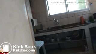 Sexy housewife uses her slave's tongue as toilet paper