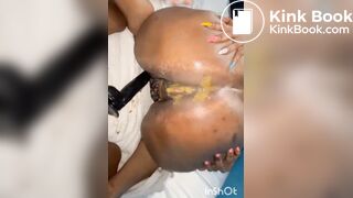 Ebony queen shitty sex,fart and gape .