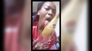 Freak hoe fuck her shitty butt with with Pepsi.