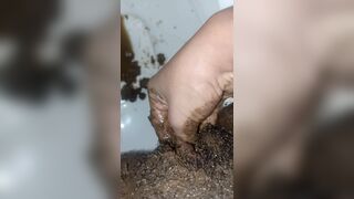 my shit smeared pussy stuffed w shit