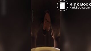 Guy takes a shit after waking up from a nap