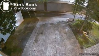 Drunk girl pooping on yard