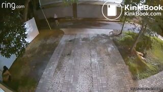 Drunk girl pooping on yard