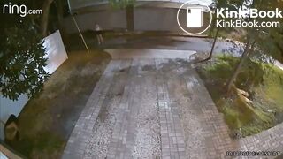 Drunk girl pooping on yard