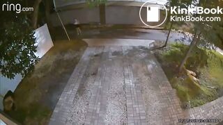 Drunk girl pooping on yard