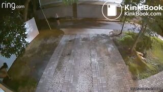 Drunk girl pooping on yard