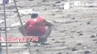 Desi shitting in field