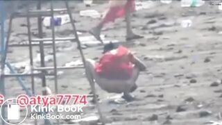 Desi shitting in field