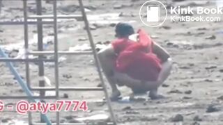 Desi shitting in field