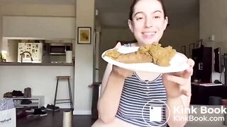 naughty gf feeds you her edible looking sloppy shit