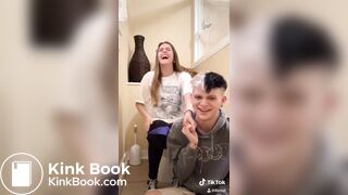Girl siiting on toilet with her cuckold