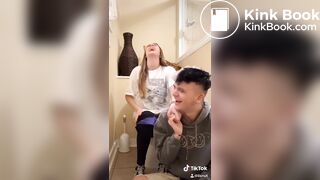 Girl siiting on toilet with her cuckold