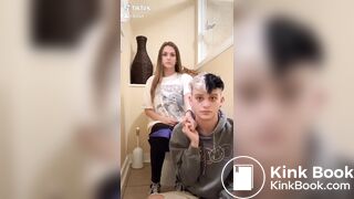 Girl siiting on toilet with her cuckold