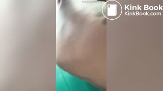 Girl shits in porta-potty but misses