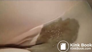 Sloppy poop in pantyhose