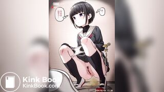 Constipated girl pushing 1
