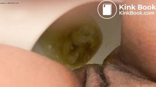 Enema aftermath in her diaper and a toilet pee..