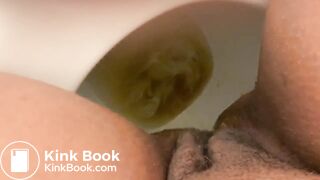 Enema aftermath in her diaper and a toilet pee..