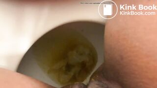 Enema aftermath in her diaper and a toilet pee..