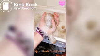 Huge thick soapy sink shit
