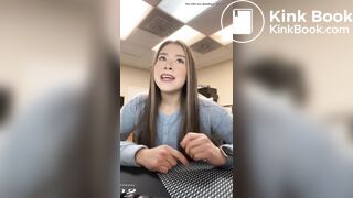 Cute talking about the dump she took