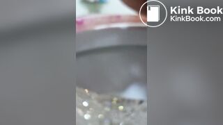 girl with very hairy pussy pooping and farting