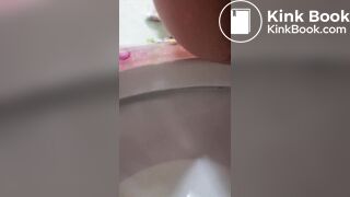 girl with very hairy pussy pooping and farting